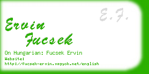 ervin fucsek business card